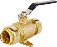 Legend Valve - 1/2" Pipe, Full Port, Lead Free Brass Full Port Ball Valve - 2 Piece, Push-to-Connect x Push-to-Connect x Push-to-Connect Ends, Lever Handle, 200 WOG - Americas Industrial Supply