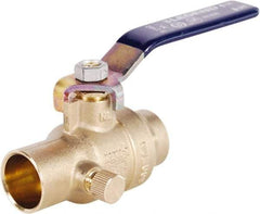 Legend Valve - 1" Pipe, Full Port, Lead Free Brass Full Port Ball Valve - 2 Piece, Solder x Solder Ends, Lever Handle, 600 WOG - Americas Industrial Supply