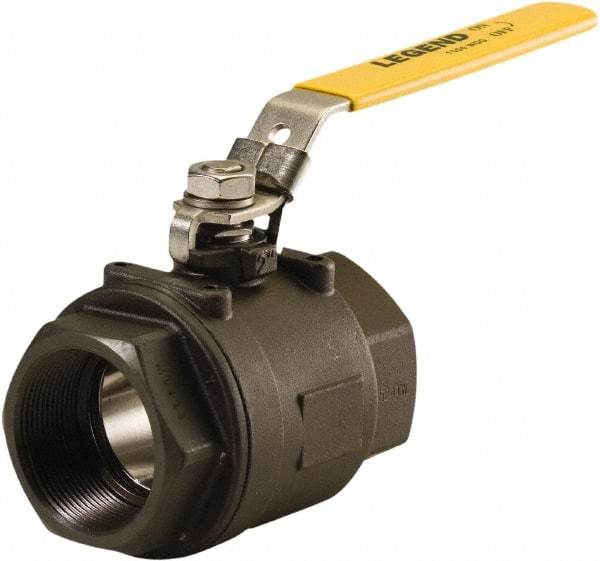 Legend Valve - 1-1/4" Pipe, Full Port, Carbon Steel Full Port Ball Valve - 2 Piece, FNPT x FNPT Ends, Locking Lever Handle, 1,500 WOG, 150 WSP - Americas Industrial Supply