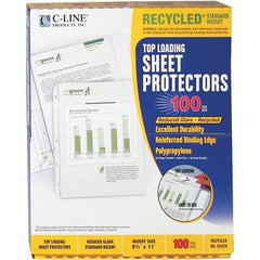 C-LINE - 100 Piece Clear Sheet Protectors-Ring Binder - 11" High x 8-1/2" Wide - Americas Industrial Supply