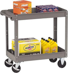 Tennsco - 150 Lb Capacity, 30" Wide x 16" Long x 32" High Service Cart - 2 Shelf, Steel, 2 Rigid/2 Swivel Casters - Americas Industrial Supply