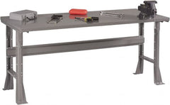 Tennsco - 60 Wide x 36" Deep x 33-1/2" High, 12 Gauge Steel Workbench - Fixed Flared Legs, Medium Gray - Americas Industrial Supply