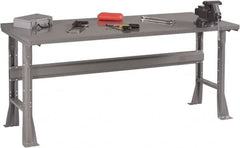 Tennsco - 72 Wide x 30" Deep x 33-1/2" High, 12 Gauge Steel Workbench - Fixed Flared Legs, Medium Gray - Americas Industrial Supply