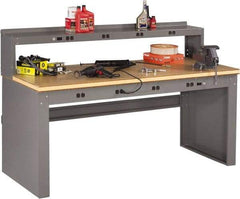 Tennsco - 72 Wide x 36" Deep x 33-1/2" High, Wood Workbench - Fixed Legs, Medium Gray - Americas Industrial Supply