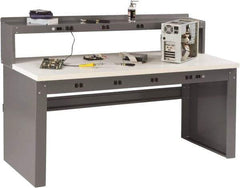Tennsco - 72 Wide x 30" Deep x 33-1/2" High, Plastic Laminate Workbench - Fixed Legs, Medium Gray - Americas Industrial Supply