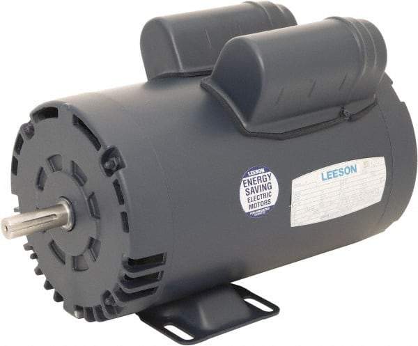 Leeson - 5 Max hp, 3,600 Max RPM, Electric AC DC Motor - 230 V Input, Single Phase, 56Y Frame, 5/8" Shaft Diam, Rigid Base Mount, ODP Enclosure - Americas Industrial Supply