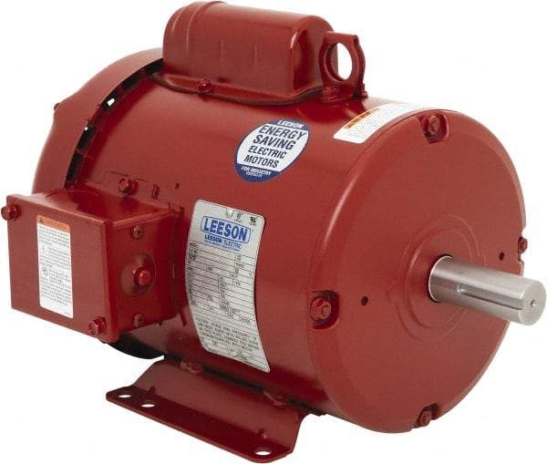 Leeson - 2 Max hp, 1,800 Max RPM, Electric AC DC Motor - 115/208-230 V Input, Single Phase, 182T Frame, 1-1/8" Shaft Diam, Rigid Base Mount, TEFC Enclosure - Americas Industrial Supply