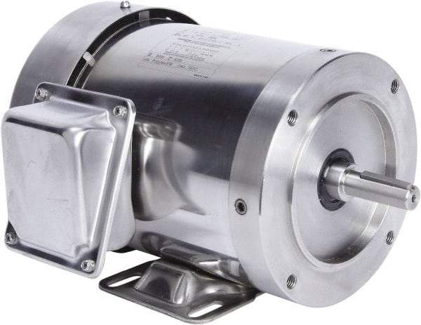 Leeson - 2 Max hp, 3,600 Max RPM, Premium Efficient Electric AC DC Motor - 230/460 V Input, Three Phase, 56HC Frame, 5/8" Shaft Diam, C-Face with Base Mount, TEFC Enclosure - Americas Industrial Supply