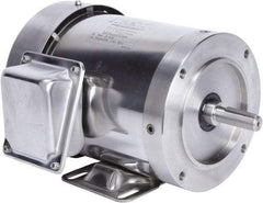 Leeson - 2 Max hp, 3,600 Max RPM, Premium Efficient Electric AC DC Motor - 230/460 V Input, Three Phase, 56HC Frame, 5/8" Shaft Diam, C-Face with Base Mount, TEFC Enclosure - Americas Industrial Supply