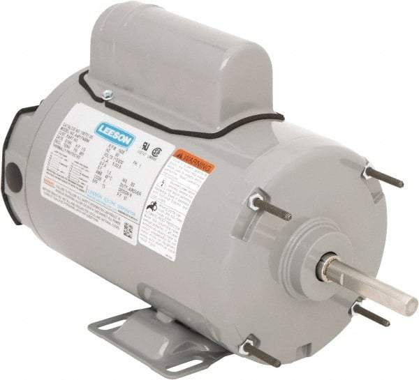 Leeson - 1/3 Max hp, 1,625 Max RPM, Electric AC DC Motor - 115/230 V Input, Single Phase, 48Y Frame, 1/2" Shaft Diam, Rigid Base Mount, TEAO Enclosure - Americas Industrial Supply