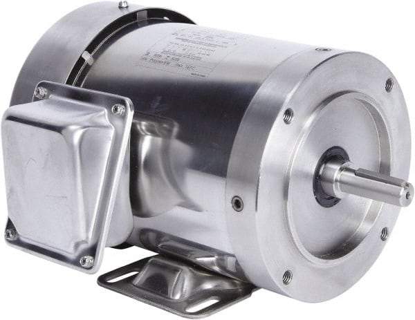 Leeson - 2 Max hp, 1,800 Max RPM, Premium Efficient Electric AC DC Motor - 230/460 V Input, Three Phase, 56HC Frame, 5/8" Shaft Diam, C-Face with Base Mount, TEFC Enclosure - Americas Industrial Supply