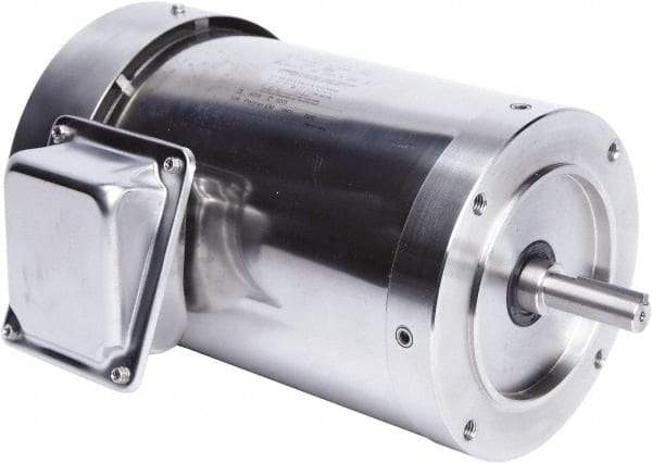 Leeson - 1-1/2 Max hp, 1,800 Max RPM, Premium Efficient Electric AC DC Motor - 230/460 V Input, Three Phase, 56C Frame, 5/8" Shaft Diam, C-Face Mount, TEFC Enclosure - Americas Industrial Supply