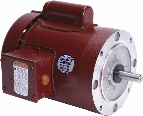 Leeson - 1 Max hp, 1,800 Max RPM, Electric AC DC Motor - 115/208-230 V Input, Single Phase, 56C Frame, 5/8" Shaft Diam, C-Face Mount, TEFC Enclosure - Americas Industrial Supply