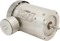 Leeson - 1 Max hp, 1,800 Max RPM, Premium Efficient Electric AC DC Motor - 230/460 V Input, Three Phase, 56C Frame, 5/8" Shaft Diam, C-Face Mount, TEFC Enclosure - Americas Industrial Supply