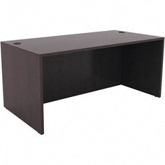 ALERA - Woodgrain Laminate Straight Front Desk - 59-1/8" Wide x 29-1/2" Deep x 29-5/8" High, Espresso - Americas Industrial Supply