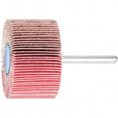 PFERD - 2" Diam x 1" Face Width, Ceramic Coated Mounted Flap Wheel - 1/4" Shank Mount, 120 Grit, 23,000 Max RPM - Americas Industrial Supply