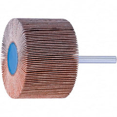 PFERD - 1" Diam x 1" Face Width, Ceramic Coated Mounted Flap Wheel - 1/4" Shank Mount, 80 Grit, 25,000 Max RPM - Americas Industrial Supply