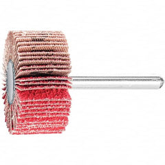 PFERD - 1-1/2" Diam x 1" Face Width, Ceramic Coated Mounted Flap Wheel - 1/4" Shank Mount, 60 Grit, 25,000 Max RPM - Americas Industrial Supply