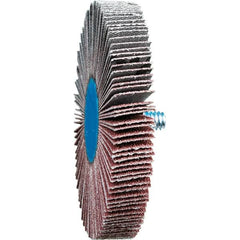 PFERD - 3" Diam x 1/2" Face Width, Aluminum Oxide Coated Mounted Flap Wheel - 1/4-20 Threaded Mount, 80 Grit, 20,000 Max RPM - Americas Industrial Supply
