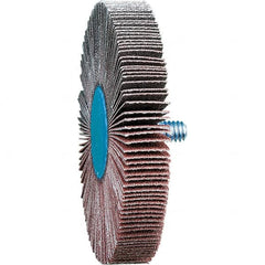 PFERD - 3" Diam x 1/2" Face Width, Aluminum Oxide Coated Mounted Flap Wheel - 1/4-20 Threaded Mount, 120 Grit, 20,000 Max RPM - Americas Industrial Supply