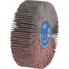 PFERD - 1" Diam x 1" Face Width, Aluminum Oxide Coated Mounted Flap Wheel - 1/4-20 Threaded Mount, 240 Grit, 25,000 Max RPM - Americas Industrial Supply
