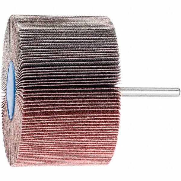 PFERD - 3" Diam x 2" Face Width, Aluminum Oxide Coated Mounted Flap Wheel - 1/4" Shank Mount, 120 Grit, 6,000 Max RPM - Americas Industrial Supply