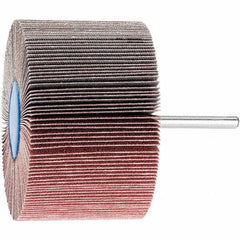 PFERD - 3" Diam x 2" Face Width, Aluminum Oxide Coated Mounted Flap Wheel - 1/4" Shank Mount, 120 Grit, 6,000 Max RPM - Americas Industrial Supply
