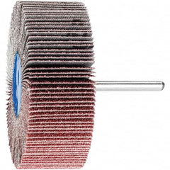 PFERD - 3" Diam x 1" Face Width, Aluminum Oxide Coated Mounted Flap Wheel - 1/4" Shank Mount, 60 Grit, 20,000 Max RPM - Americas Industrial Supply