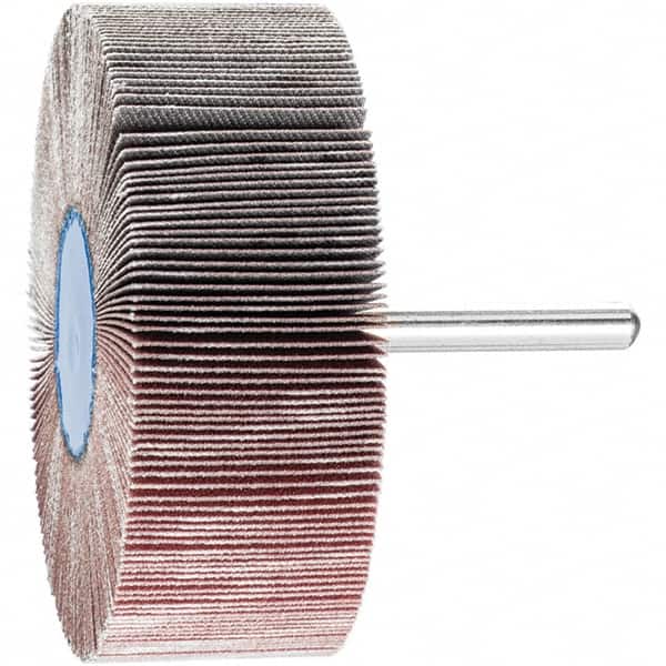 PFERD - 3" Diam x 1" Face Width, Aluminum Oxide Coated Mounted Flap Wheel - 1/4" Shank Mount, 240 Grit, 20,000 Max RPM - Americas Industrial Supply