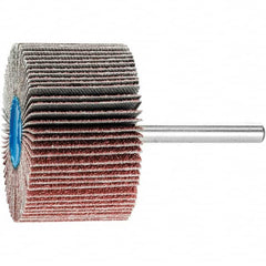 PFERD - 2" Diam x 1" Face Width, Aluminum Oxide Coated Mounted Flap Wheel - 1/4" Shank Mount, 60 Grit, 23,000 Max RPM - Americas Industrial Supply