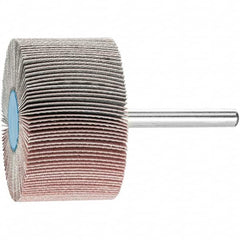 PFERD - 2" Diam x 1" Face Width, Aluminum Oxide Coated Mounted Flap Wheel - 1/4" Shank Mount, 320 Grit, 23,000 Max RPM - Americas Industrial Supply