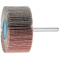 PFERD - 2-1/2" Diam x 1" Face Width, Aluminum Oxide Coated Mounted Flap Wheel - 1/4" Shank Mount, 80 Grit, 23,000 Max RPM - Americas Industrial Supply