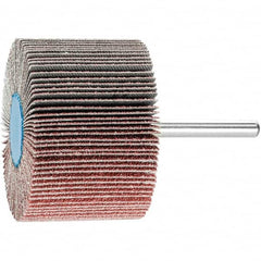 PFERD - 2-1/2" Diam x 1-1/2" Face Width, Aluminum Oxide Coated Mounted Flap Wheel - 1/4" Shank Mount, 60 Grit, 13,000 Max RPM - Americas Industrial Supply