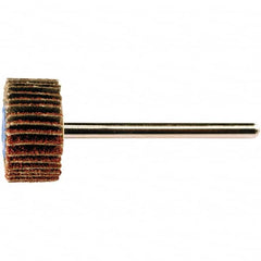 PFERD - 1" Diam x 1" Face Width, Aluminum Oxide Coated Mounted Flap Wheel - 1/8" Shank Mount, 120 Grit, 25,000 Max RPM - Americas Industrial Supply