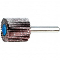 PFERD - 1" Diam x 1" Face Width, Aluminum Oxide Coated Mounted Flap Wheel - 1/4" Shank Mount, 320 Grit, 25,000 Max RPM - Americas Industrial Supply