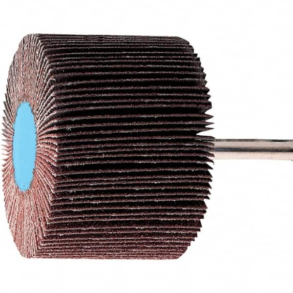PFERD - 1-3/8" Diam x 5/8" Face Width, Aluminum Oxide Coated Mounted Flap Wheel - 1/4" Shank Mount, 240 Grit, 23,000 Max RPM - Americas Industrial Supply