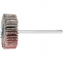 PFERD - 1-3/16" Diam x 3/8" Face Width, Aluminum Oxide Coated Mounted Flap Wheel - 1/8" Shank Mount, 60 Grit, 25,000 Max RPM - Americas Industrial Supply