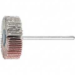PFERD - 1-3/16" Diam x 3/8" Face Width, Aluminum Oxide Coated Mounted Flap Wheel - 1/8" Shank Mount, 120 Grit, 25,000 Max RPM - Americas Industrial Supply