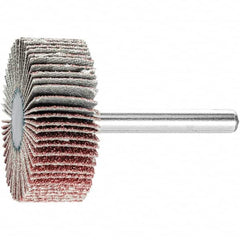 PFERD - 1-1/2" Diam x 1/2" Face Width, Aluminum Oxide Coated Mounted Flap Wheel - 1/4" Shank Mount, 60 Grit, 23,000 Max RPM - Americas Industrial Supply