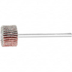 PFERD - 5/8" Diam x 3/8" Face Width, Aluminum Oxide Coated Mounted Flap Wheel - 1/8" Shank Mount, 60 Grit, 50,000 Max RPM - Americas Industrial Supply