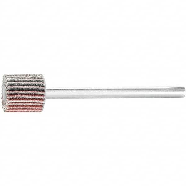 PFERD - 3/8" Diam x 3/8" Face Width, Aluminum Oxide Coated Mounted Flap Wheel - 1/8" Shank Mount, 120 Grit, 75,000 Max RPM - Americas Industrial Supply