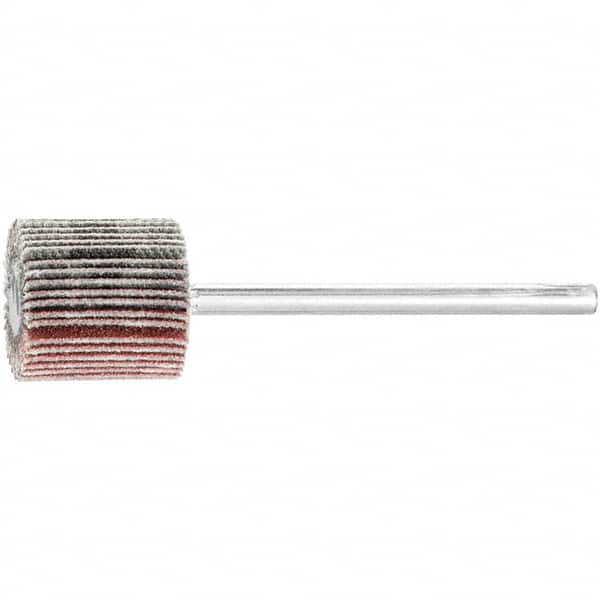 PFERD - 5/8" Diam x 5/8" Face Width, Aluminum Oxide Coated Mounted Flap Wheel - 1/8" Shank Mount, 180 Grit, 50,000 Max RPM - Americas Industrial Supply