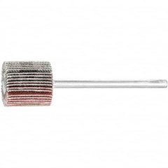 PFERD - 5/8" Diam x 5/8" Face Width, Aluminum Oxide Coated Mounted Flap Wheel - 1/8" Shank Mount, 180 Grit, 50,000 Max RPM - Americas Industrial Supply