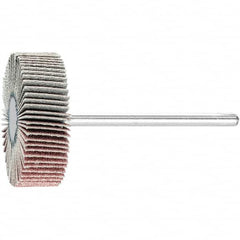PFERD - 1-3/16" Diam x 3/8" Face Width, Aluminum Oxide Coated Mounted Flap Wheel - 1/8" Shank Mount, 240 Grit, 25,000 Max RPM - Americas Industrial Supply