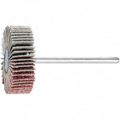 PFERD - 1-3/16" Diam x 3/8" Face Width, Aluminum Oxide Coated Mounted Flap Wheel - 1/8" Shank Mount, 80 Grit, 25,000 Max RPM - Americas Industrial Supply
