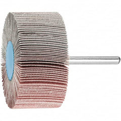 PFERD - 2-1/2" Diam x 1" Face Width, Aluminum Oxide Coated Mounted Flap Wheel - 1/4" Shank Mount, 180 Grit, 23,000 Max RPM - Americas Industrial Supply