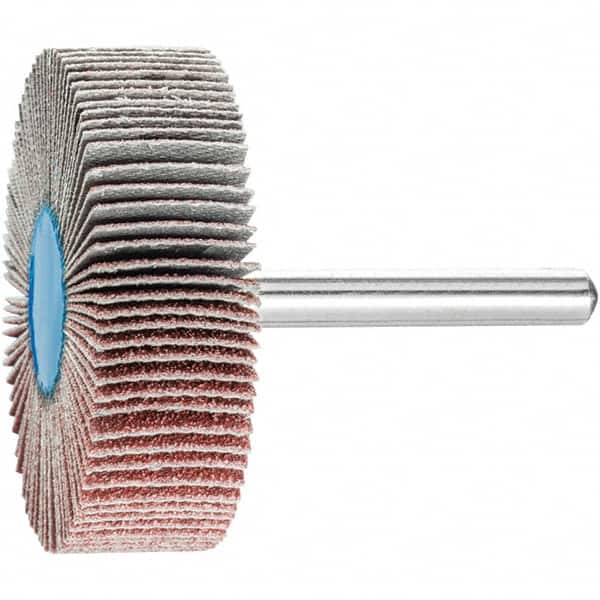 PFERD - 2" Diam x 1/2" Face Width, Aluminum Oxide Coated Mounted Flap Wheel - 1/4" Shank Mount, 80 Grit, 23,000 Max RPM - Americas Industrial Supply