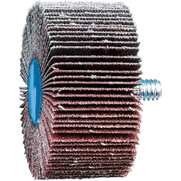 PFERD - 2" Diam x 1" Face Width, Aluminum Oxide Coated Mounted Flap Wheel - 1/4-20 Threaded Mount, 80 Grit, 23,000 Max RPM - Americas Industrial Supply