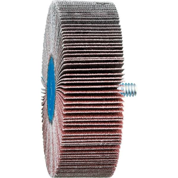 PFERD - 3" Diam x 1" Face Width, Aluminum Oxide Coated Mounted Flap Wheel - 1/4-20 Threaded Mount, 120 Grit, 20,000 Max RPM - Americas Industrial Supply