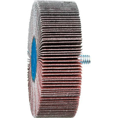 PFERD - 3" Diam x 1" Face Width, Aluminum Oxide Coated Mounted Flap Wheel - 1/4-20 Threaded Mount, 120 Grit, 20,000 Max RPM - Americas Industrial Supply